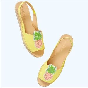 NIB Lilly Pulitzer Liz Slingback Espadrille in Watch Hill Yellow